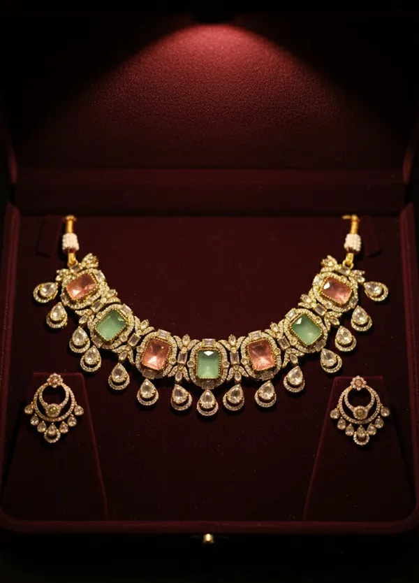 Multicolor_Brass_Necklace_Set_For_Women